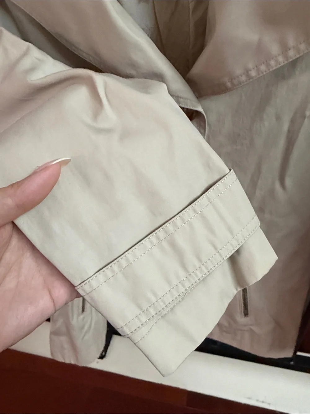 Light Beige Double-Breasted Women’s Trench Coat